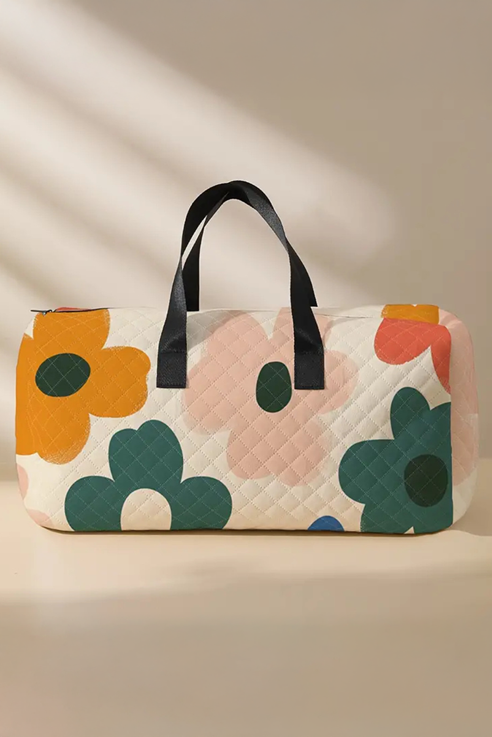 Quilted Floral Duffel Bag