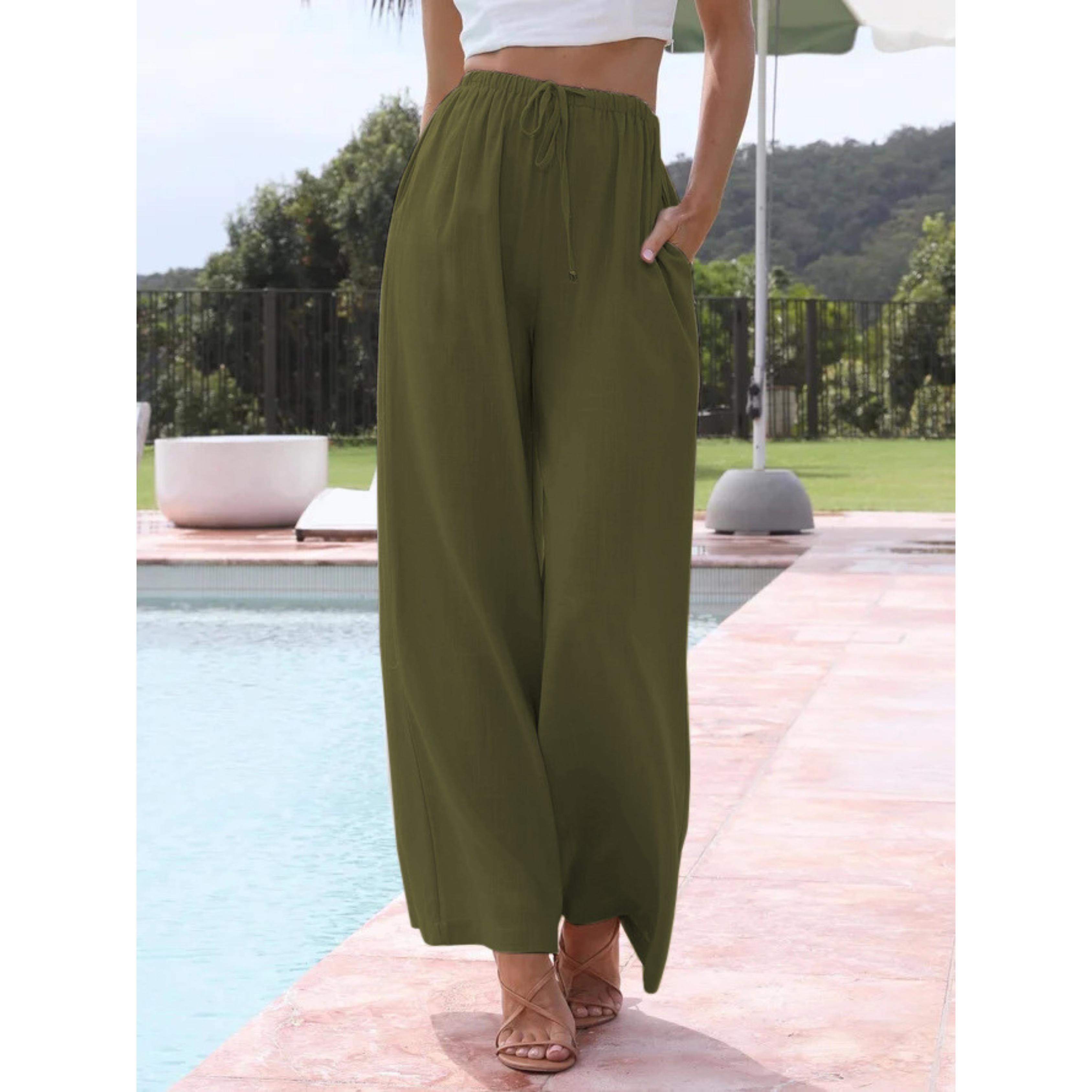 VIRENA™ – Relaxed Lightweight Wide Leg Summer Trousers