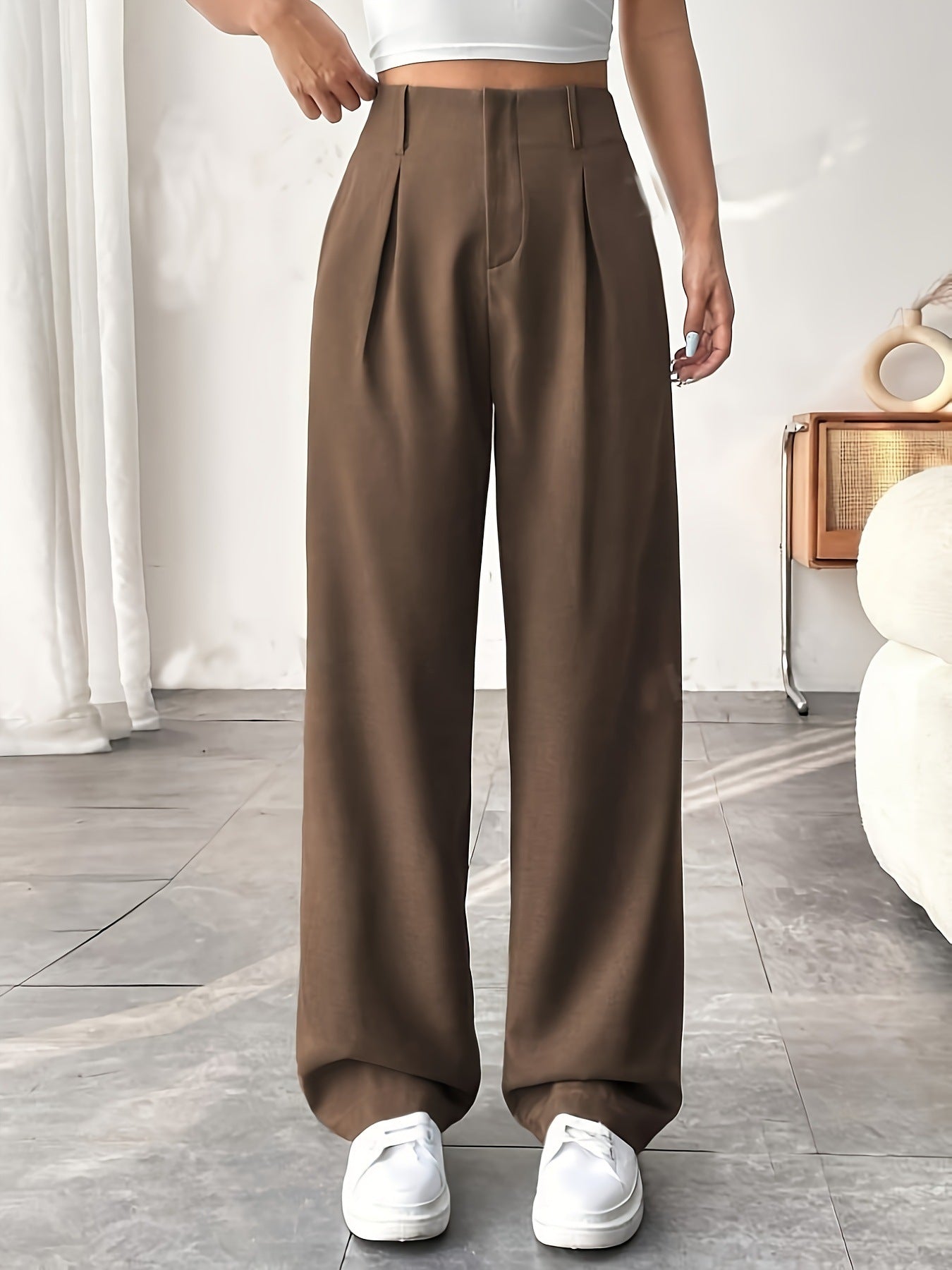 BELISIMA™ – Elegant Pleated Wide-Leg Office Trouser