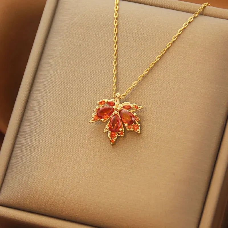 Leaf & Snow Necklace