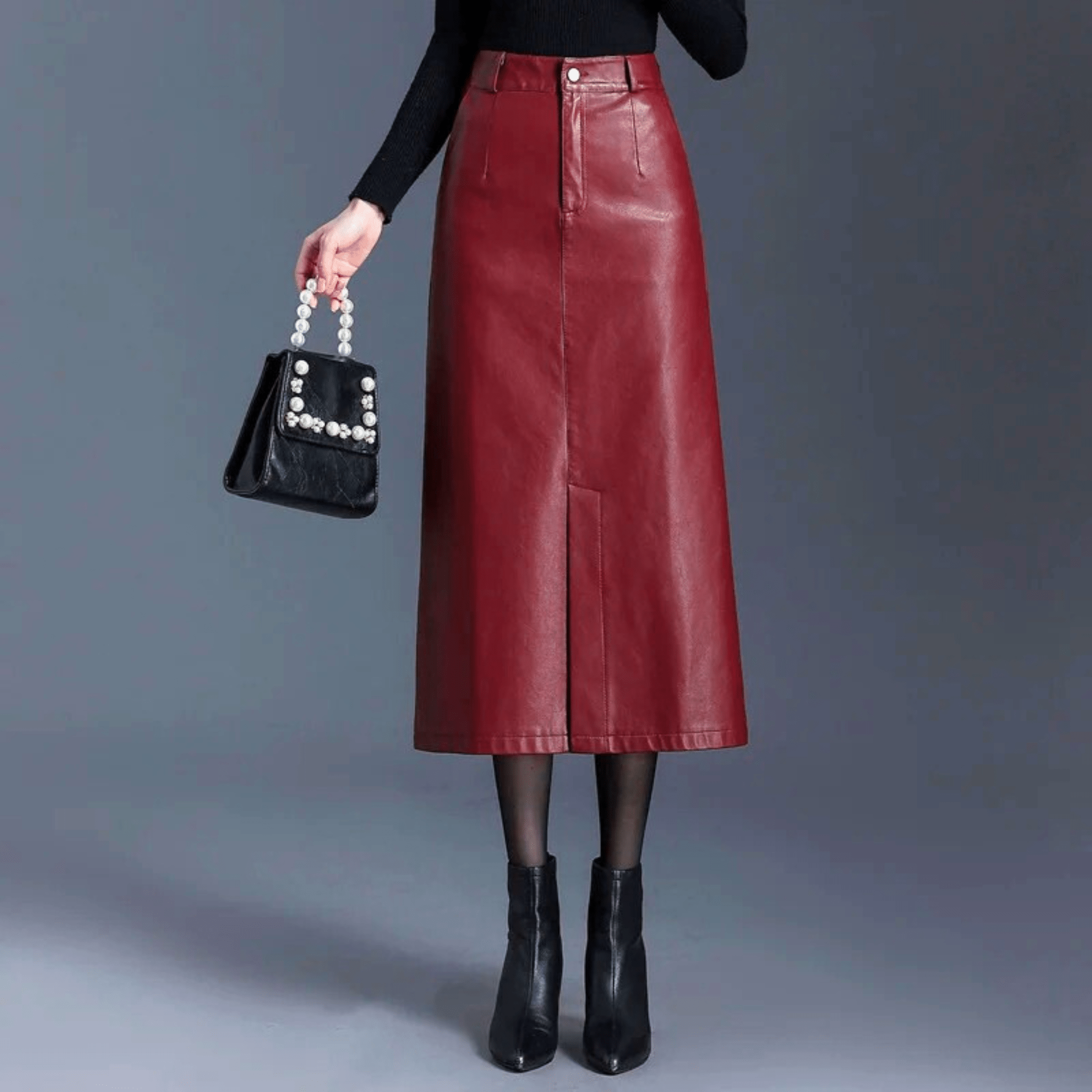 Liora High-Waist Leather Skirt