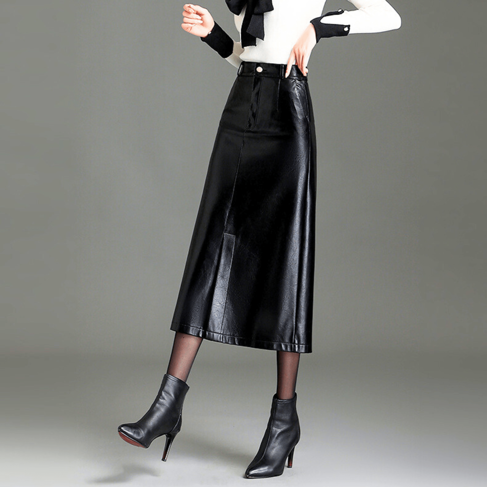 Liora High-Waist Leather Skirt