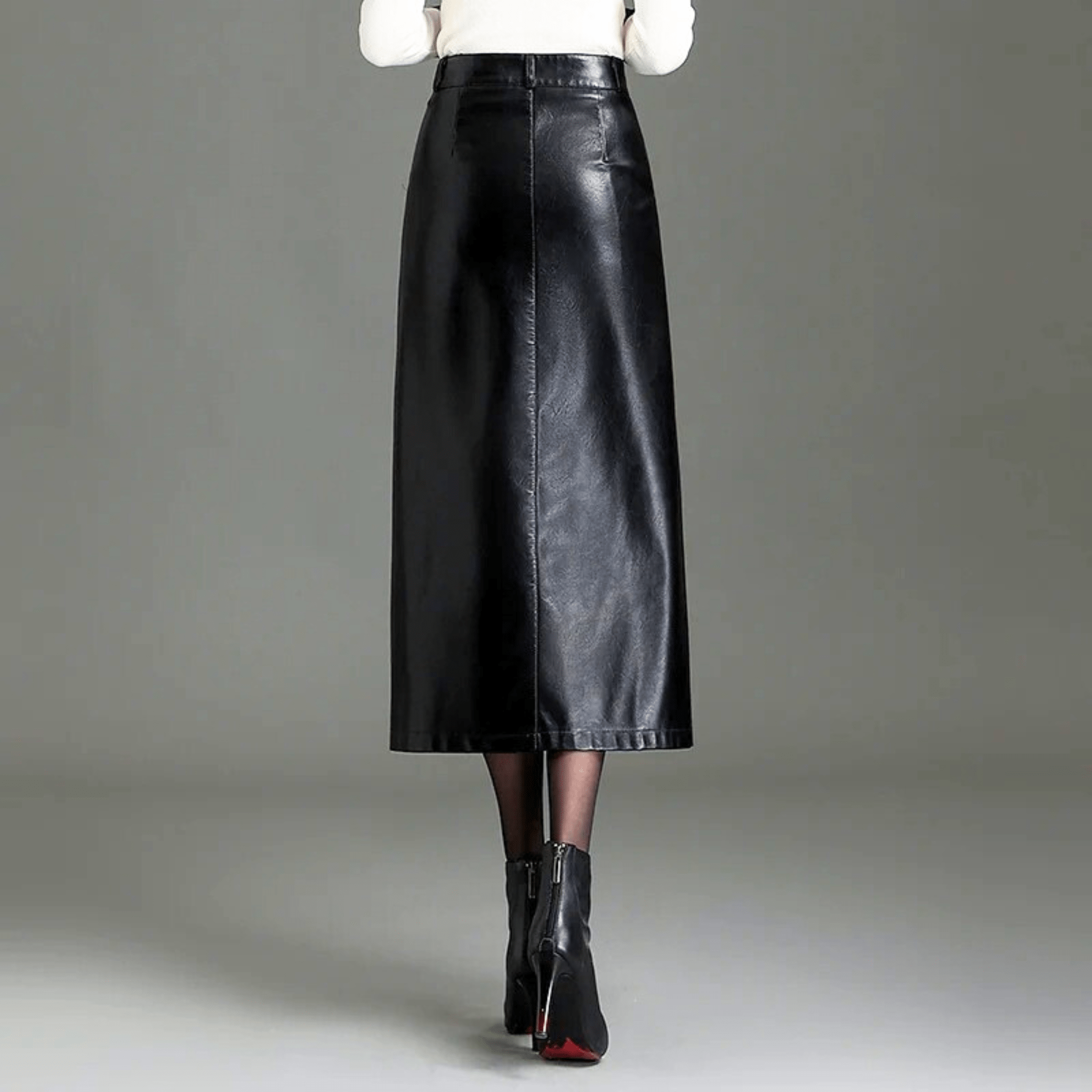 Liora High-Waist Leather Skirt