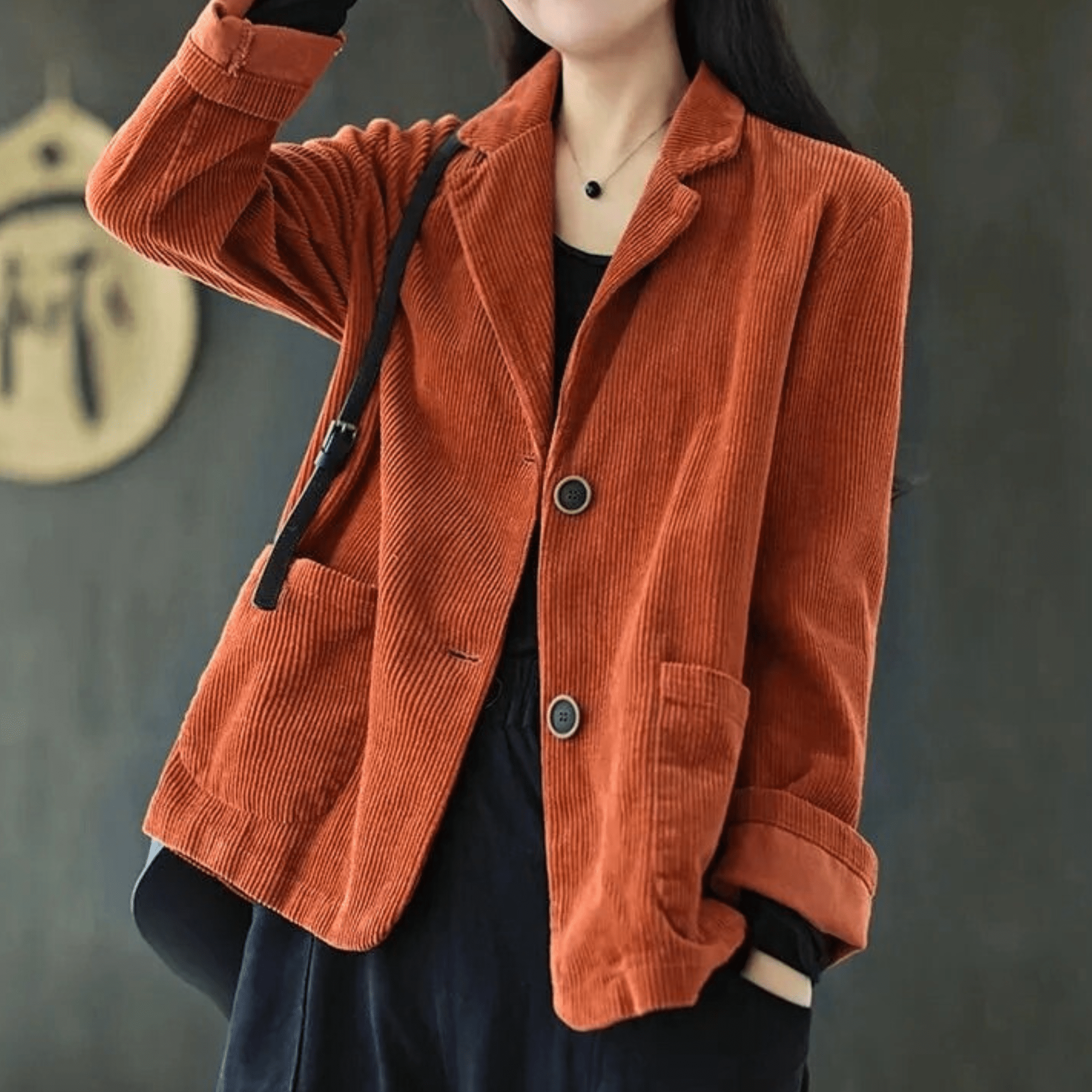 VivaBelle Corduroy Blazer