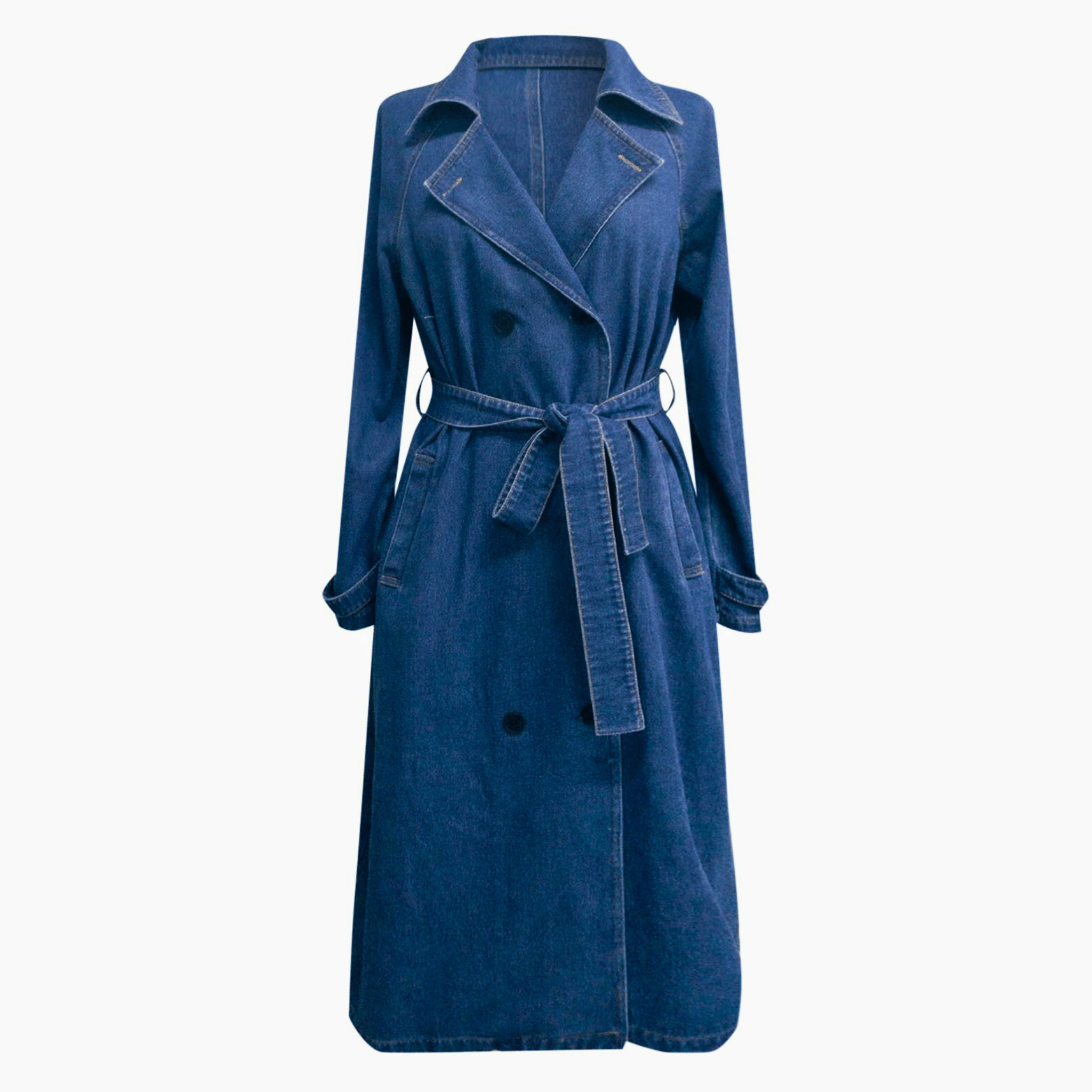 VivaBelle Denim Trench Coat