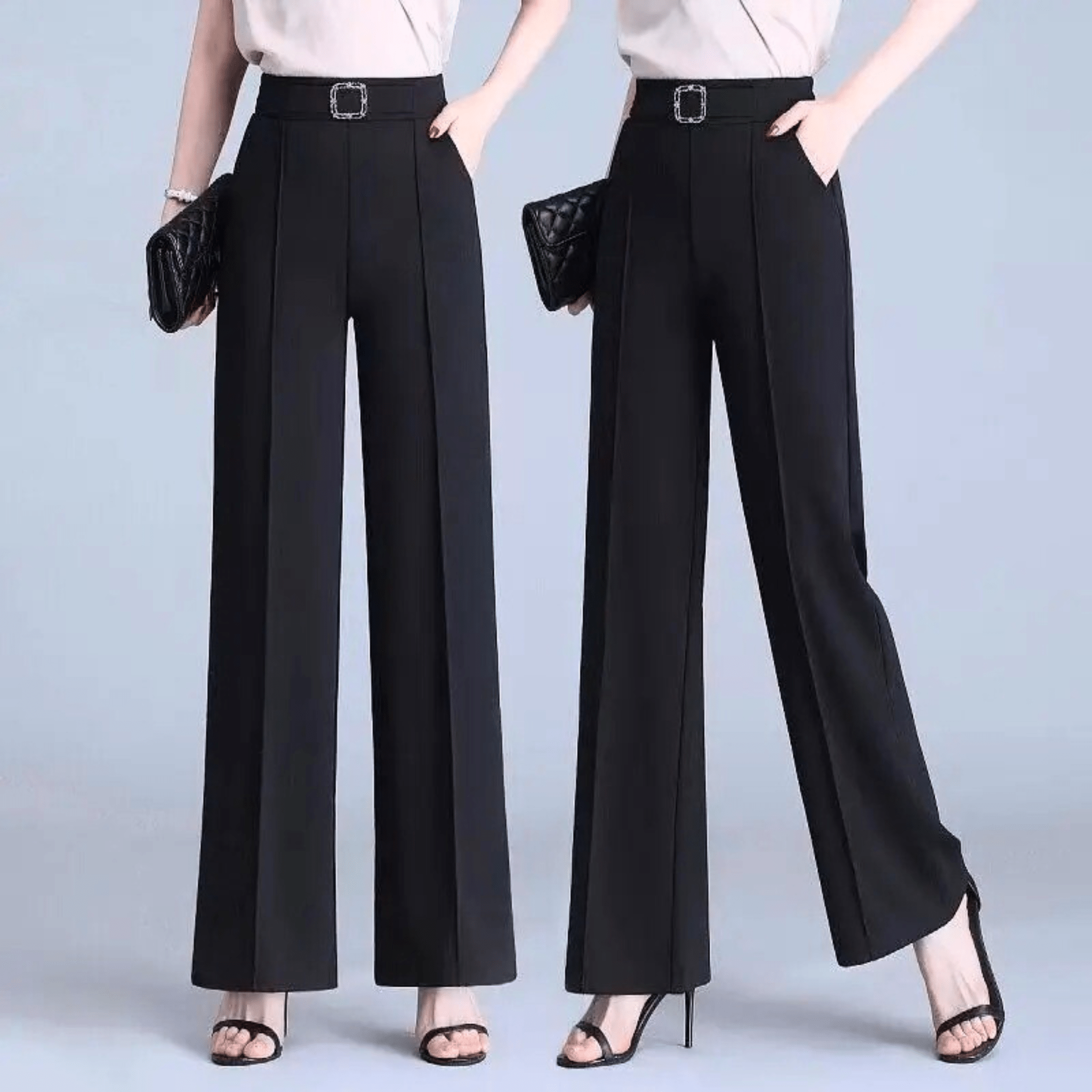 Ice Silk High-Waist Pants