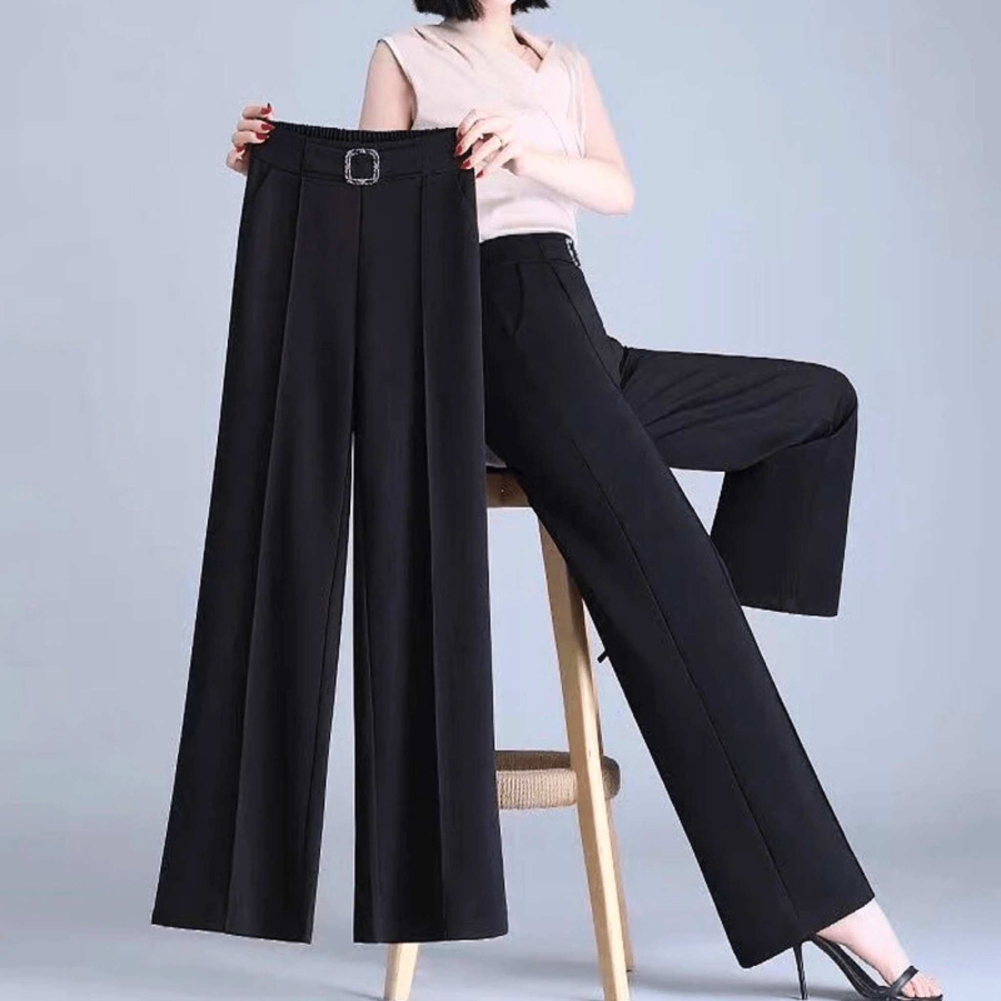 Ice Silk High-Waist Pants