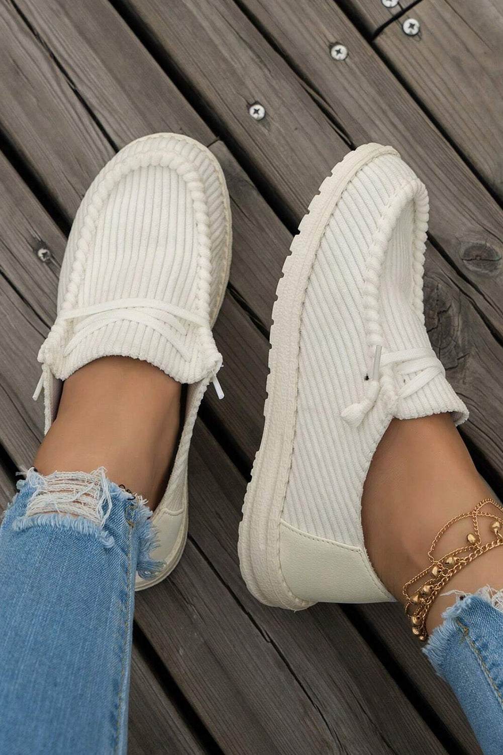 Vita ribbed slip-on shoes