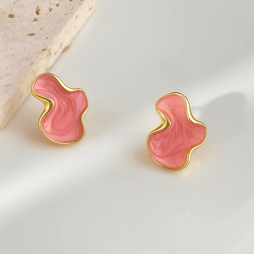 Coral Stud Earrings