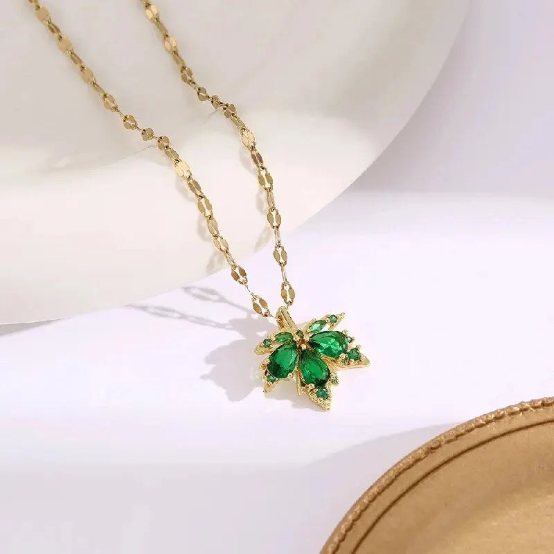 Leaf & Snow Necklace
