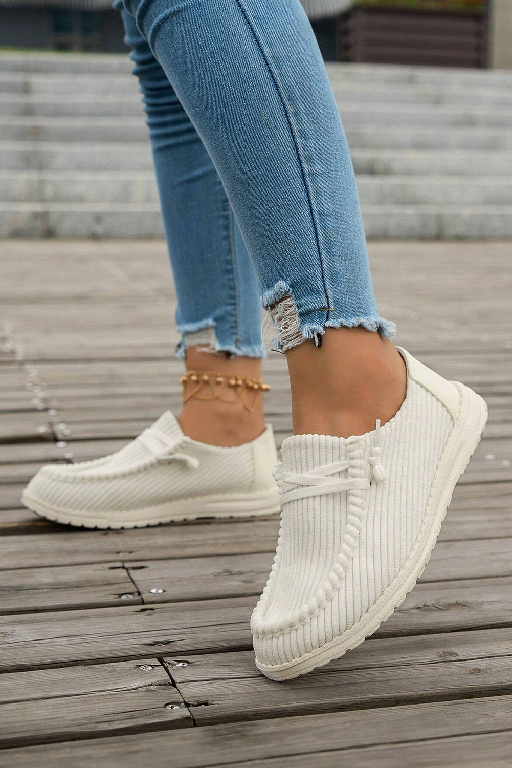 Vita ribbed slip-on shoes