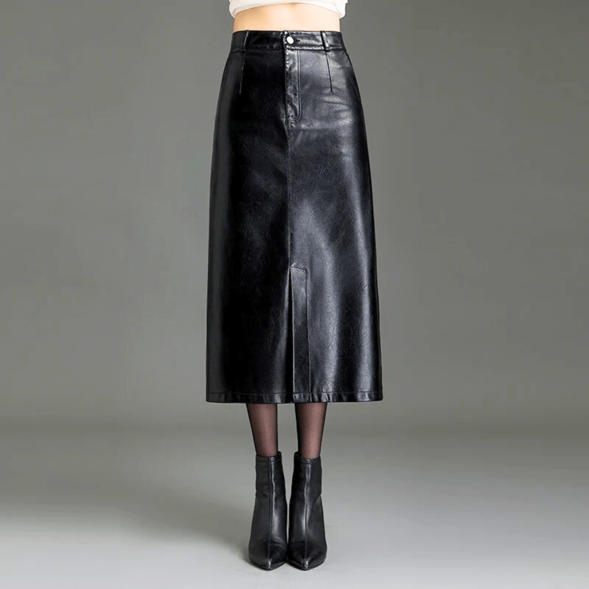 Liora High-Waist Leather Skirt