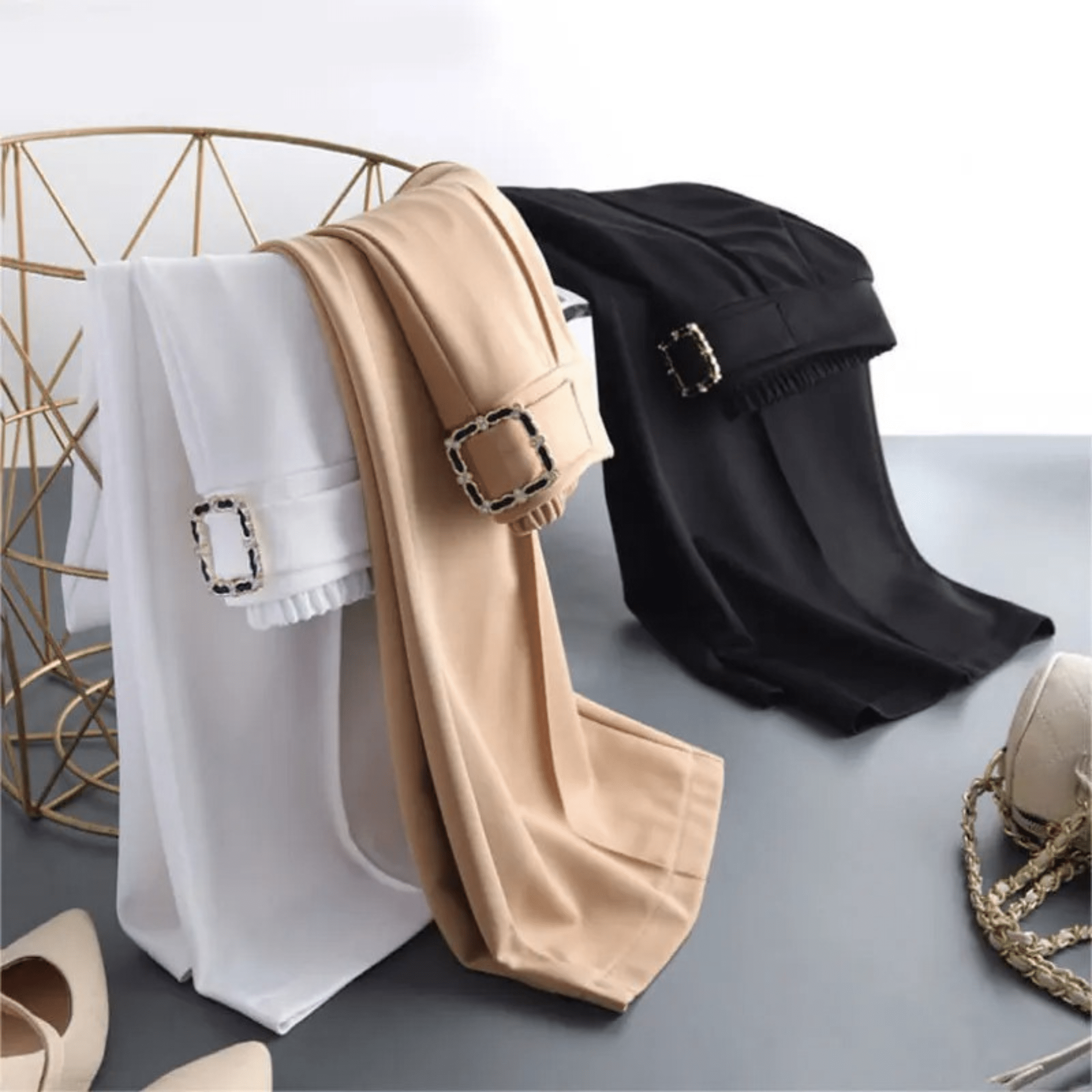 Ice Silk High-Waist Pants