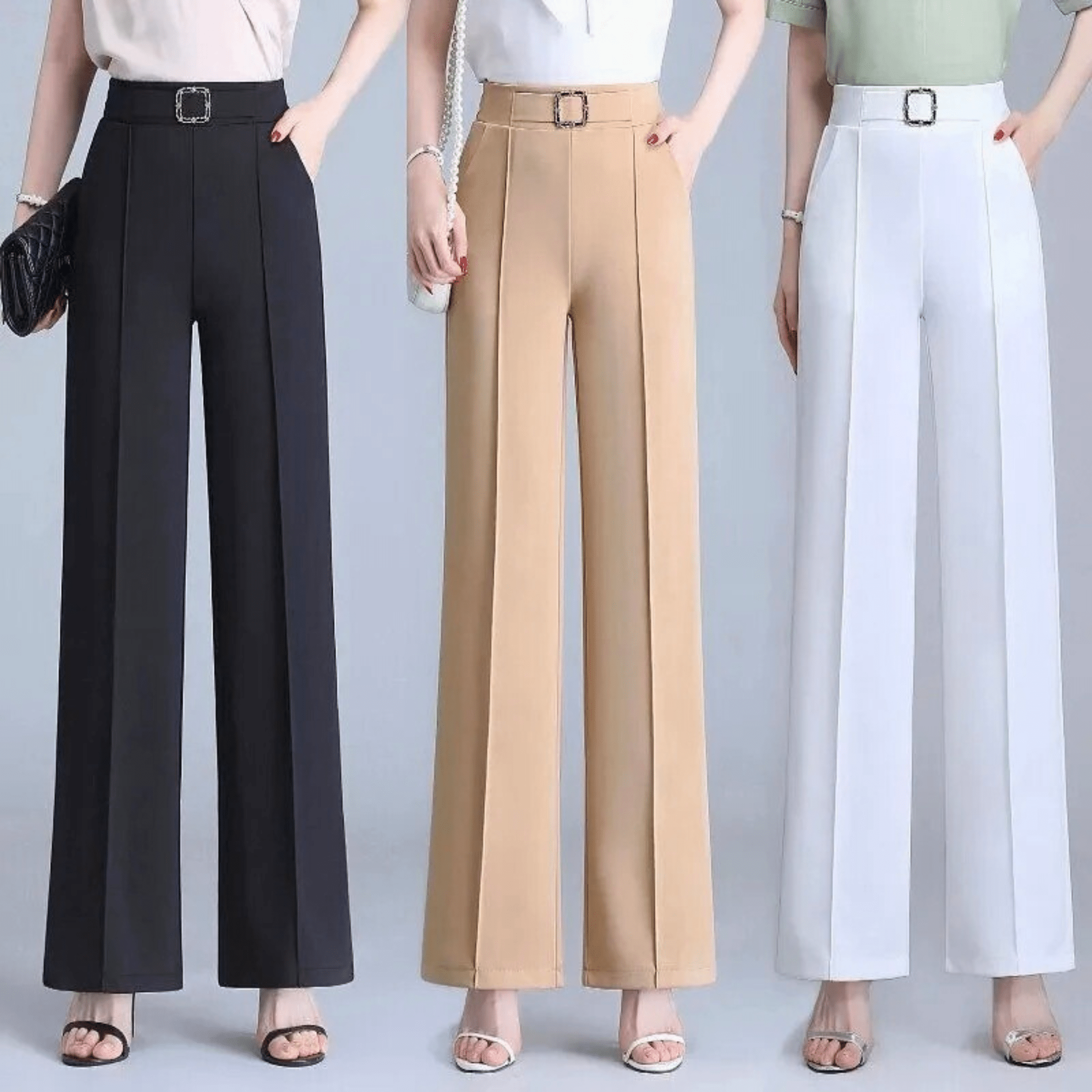 Ice Silk High-Waist Pants