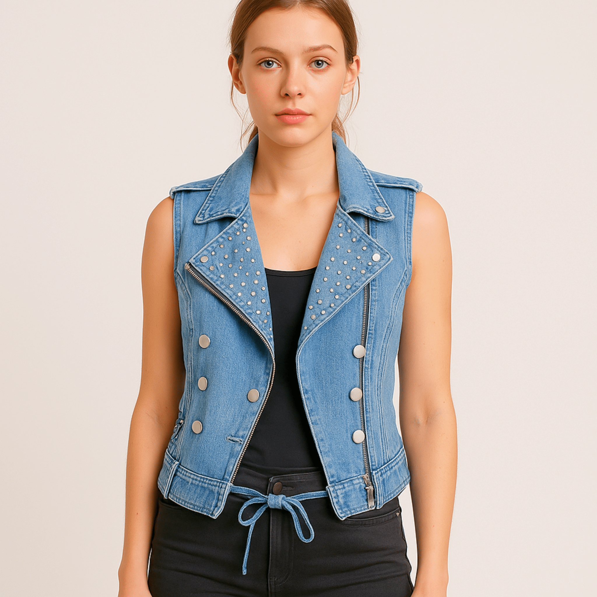 Studded Rebel Denim Vest