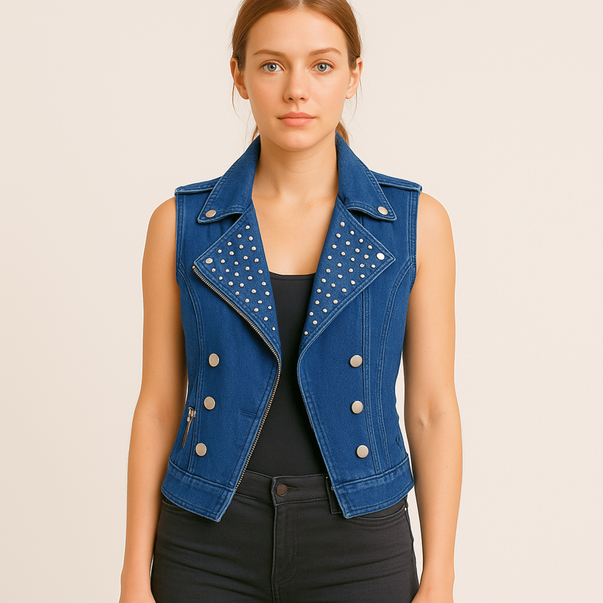 Studded Rebel Denim Vest
