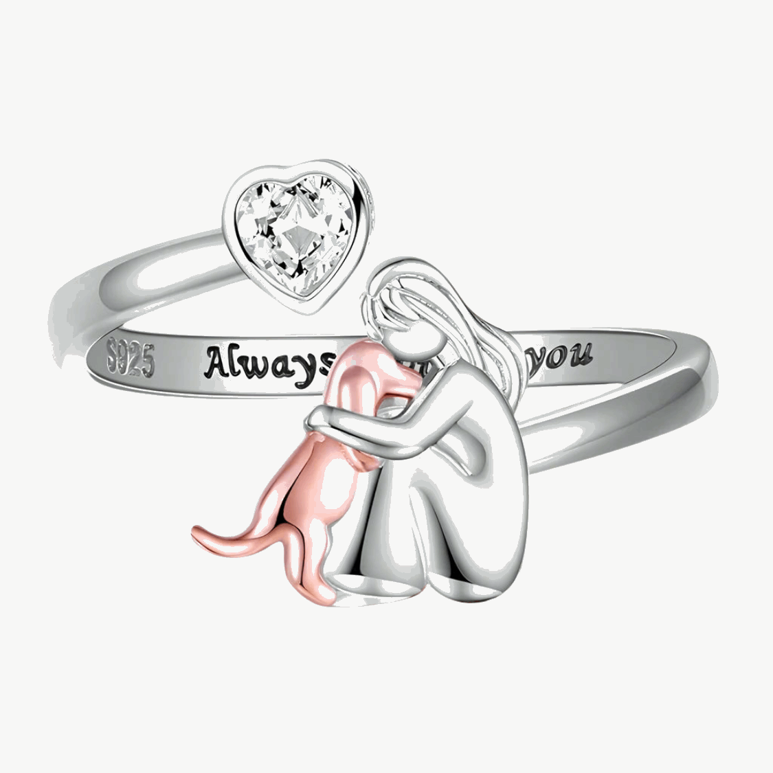 Ring with Dog Icon (Rose)