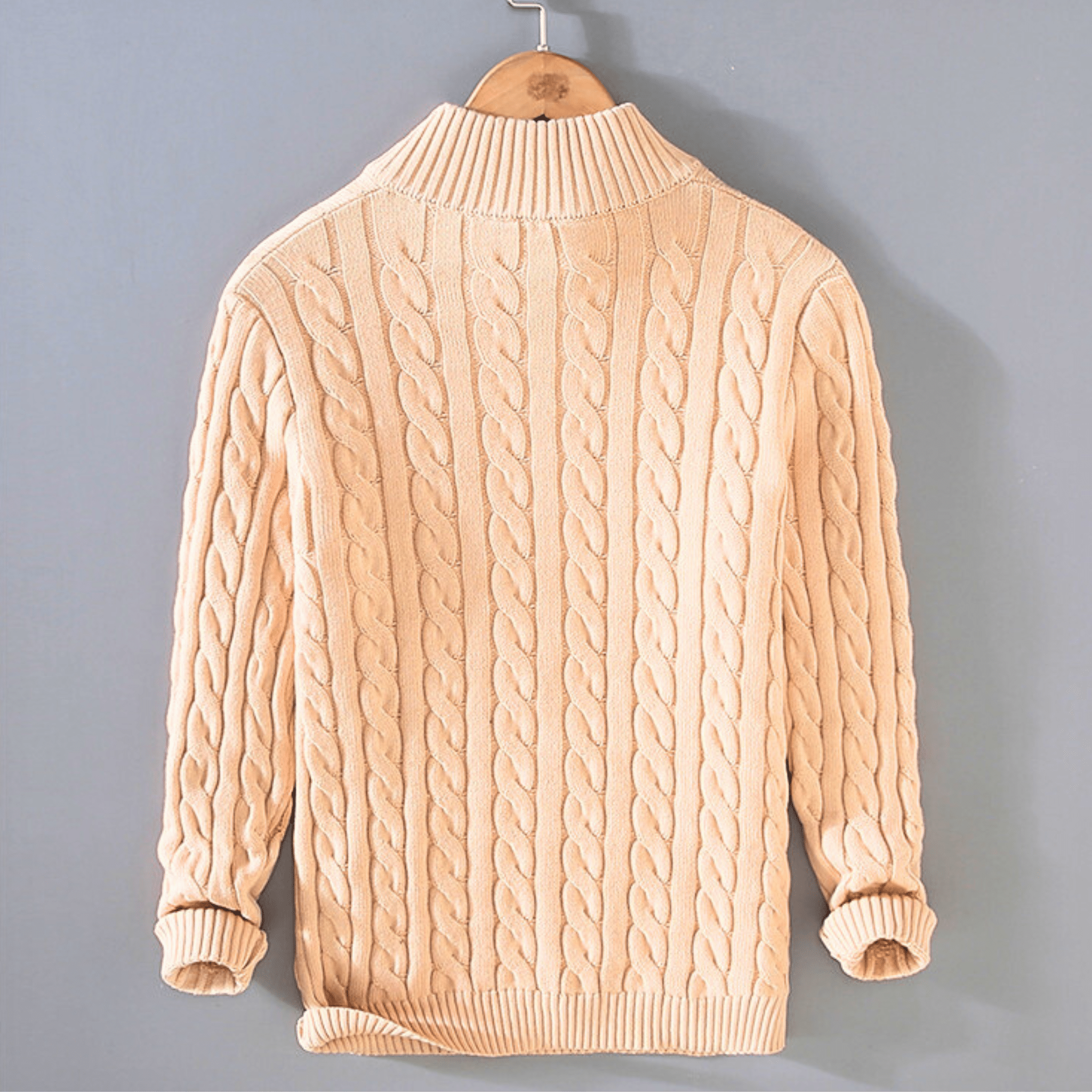 CableKnit Quarter-Zip Sweater